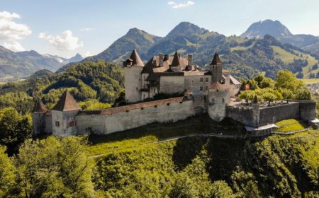 Il castello di Gruyères di Friburg (Svizzera)