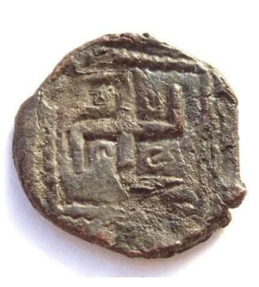 Antica moneta unna, regione di Smast, Kashmir, circa V secolo d.C. (Kashmir)